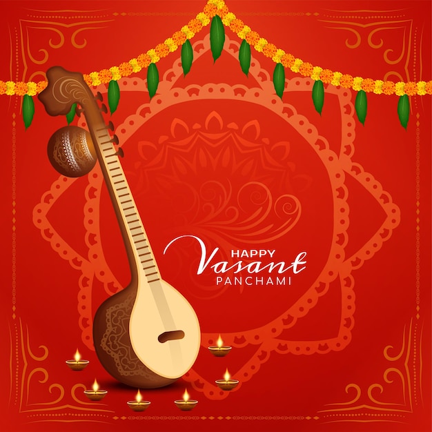Ilustracja Wektora Tła Festiwalu Happy Vasant Panchami