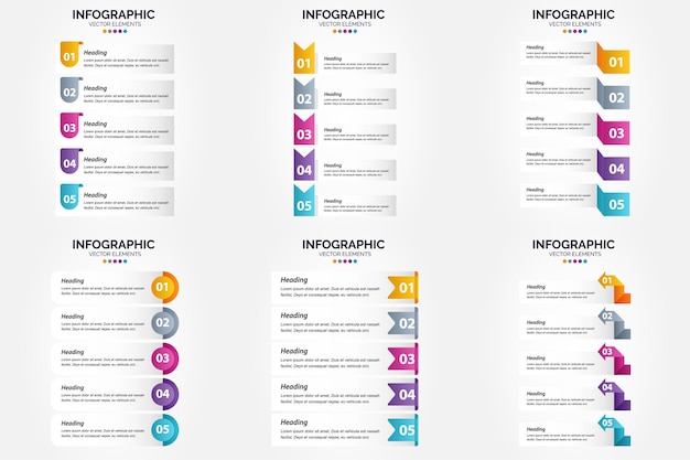 Ilustracja Wektorowa 5 Kroków Infografiki Płaska Konstrukcja Dla Ulotki Reklamowej Broszury I Magazynu Opakowanie 2684