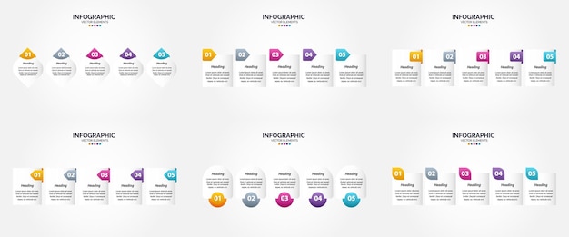 Bezpłatny wektor ilustracja wektorowa 5 kroków infografiki płaska konstrukcja dla ulotki reklamowej broszury i magazynu opakowanie 773