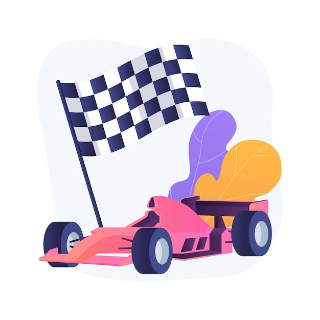 Ilustracja Wektorowa Abstrakcyjna Koncepcja Formuły 1. Ekstremalna Jazda, Sport Samochodowy, Mistrzostwa Sportów Motorowych, Oglądanie Formuły 1, Zawodowy Zawodnik, Duża Prędkość, Abstrakcyjna Metafora Wyścigów Grand Prix.