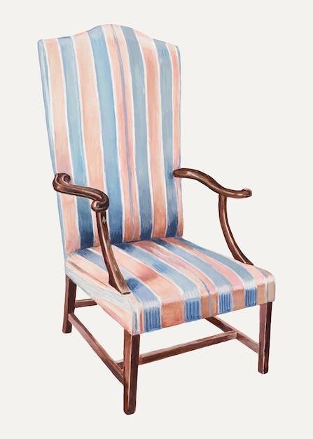 Ilustracja wektorowa fotela w stylu vintage, zremiksowana z dzieła autorstwa Henry’ego Granet