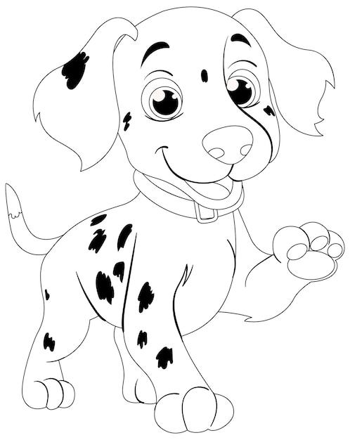 Bezpłatny wektor ilustracja wektorowa happy spotted puppy