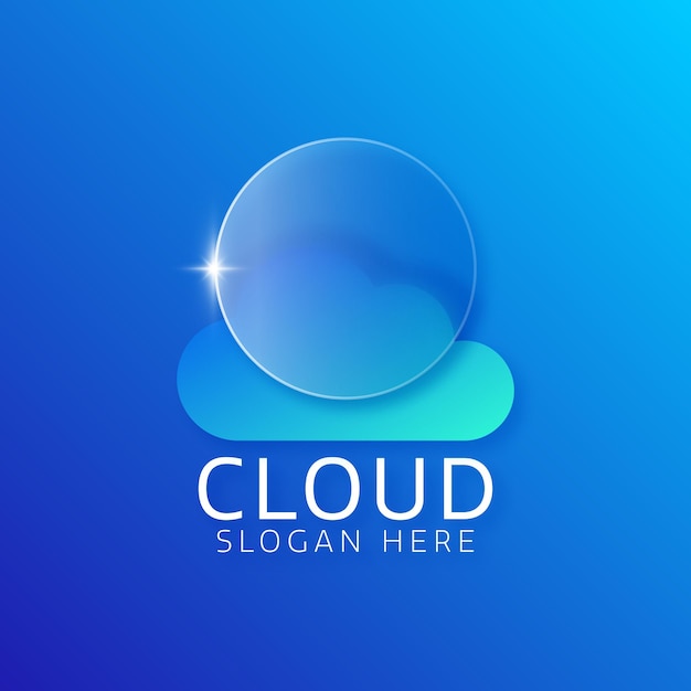 Ilustracja wektorowa morfizmu szkła logo chmura