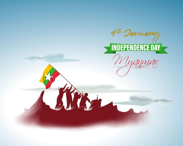 Ilustracja wektorowa na dzień niepodległości birmy