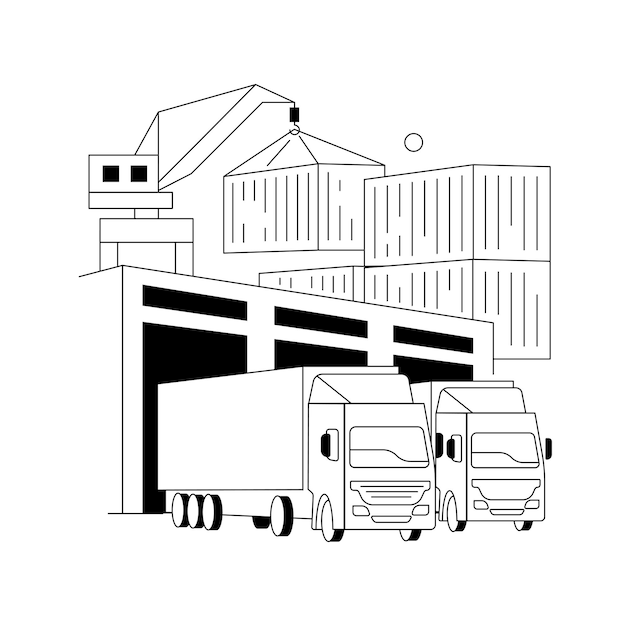 Bezpłatny wektor ilustracja wektorowa streszczenie koncepcja centrum logistycznego