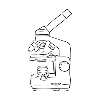 Ilustracja wektorowa stylu linii logo mikroskopu ilustracji wektorowych mikroskopu