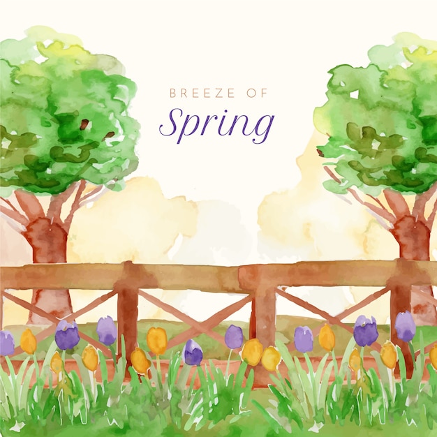 Bezpłatny wektor ilustracja wiosna akwarela
