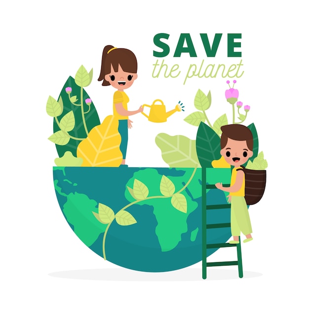 Ilustracja Z Koncepcją Save The Planet