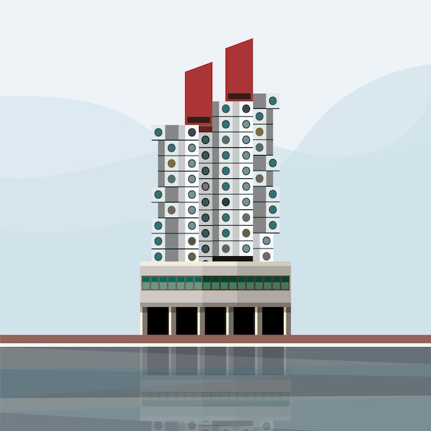 Ilustracja Z Nakagin Capsule Tower