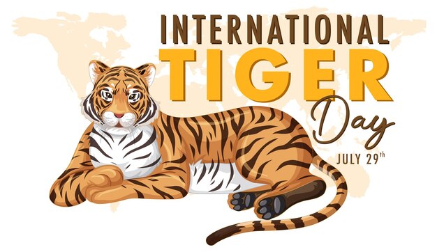 Bezpłatny wektor ilustracja z okazji międzynarodowego dnia tygrysa