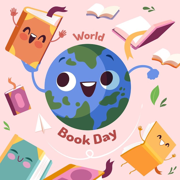 Bezpłatny wektor ilustracja z okazji światowego dnia książki