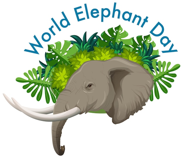 Bezpłatny wektor ilustracja z okazji światowego dnia słonia
