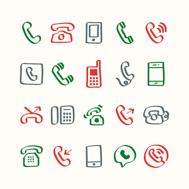 Bezpłatny wektor ilustracja zestaw ikon telefonu