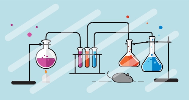 Ilustracja Zestaw Instrumentów Laboratoryjnych Chemii