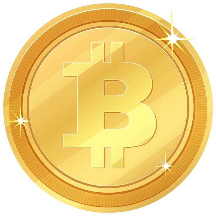 Bezpłatny plik Wektor ilustracja złotych monet kryptowalutowych bitcoin