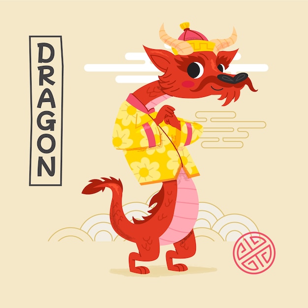 Bezpłatny wektor ilustracja zwierząt chińskiego zodiaku