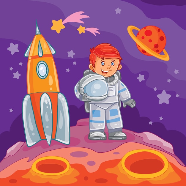 Ilustracji Wektorowych Chłopiec Astronautów