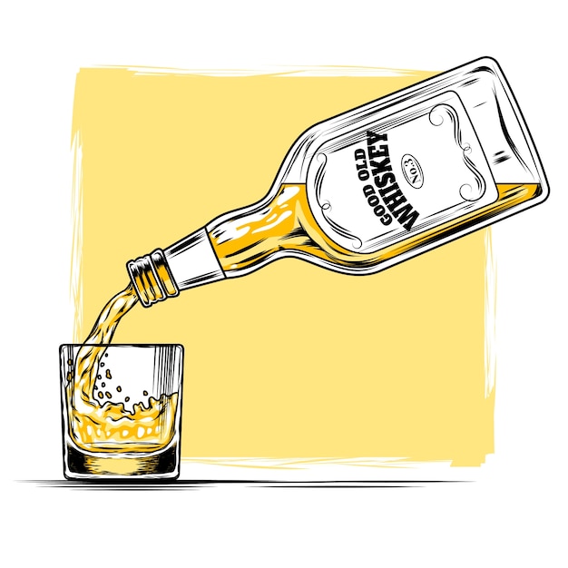 Ilustracji wektorowych whisky i szkła