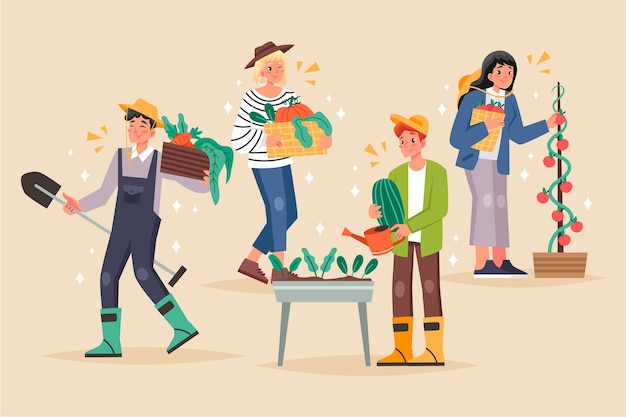 Ilustracyjny pojęcie z uprawiać ziemię pojęcie