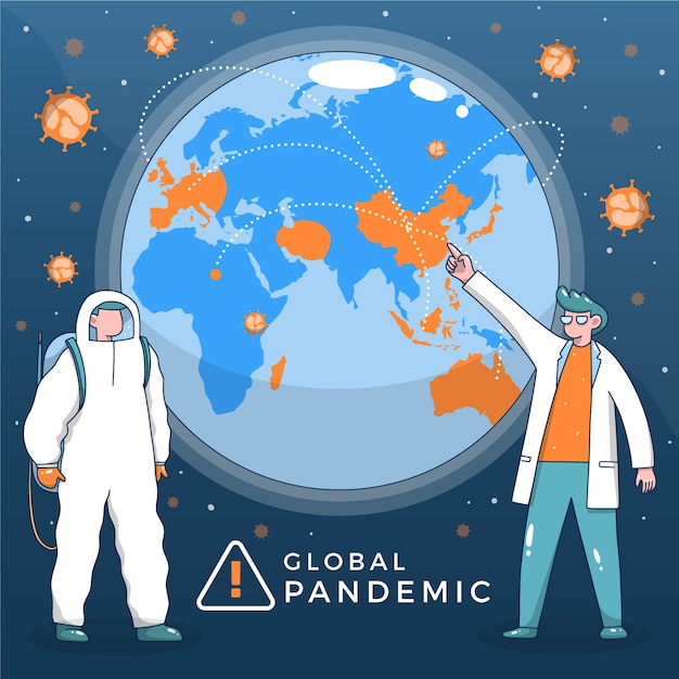 Bezpłatny wektor ilustrowana koncepcja czasu pandemicznego