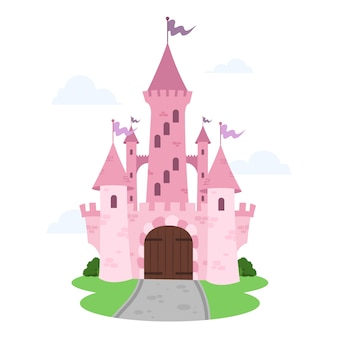 Ilustrowana koncepcja zamku z bajki