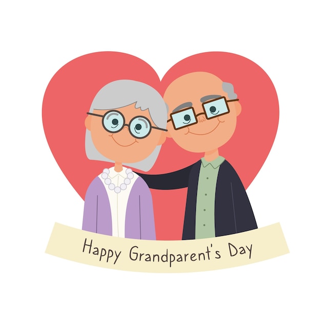 Bezpłatny wektor ilustrowany narodowy dzień dziadków