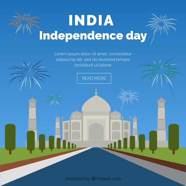 Indie Niepodległości Dzień Z Taj Mahal Tle