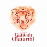 Bezpłatny wektor indyjski festiwal ganesh chaturthi sztandar z projektem lord ganesh