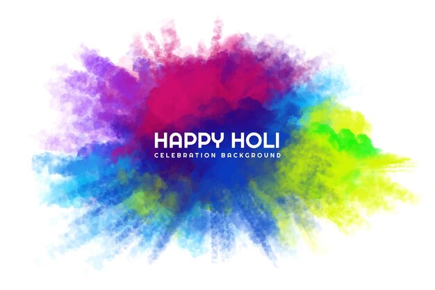 Indyjski festiwal Holi kolorowa wybuch proszku na białym tle