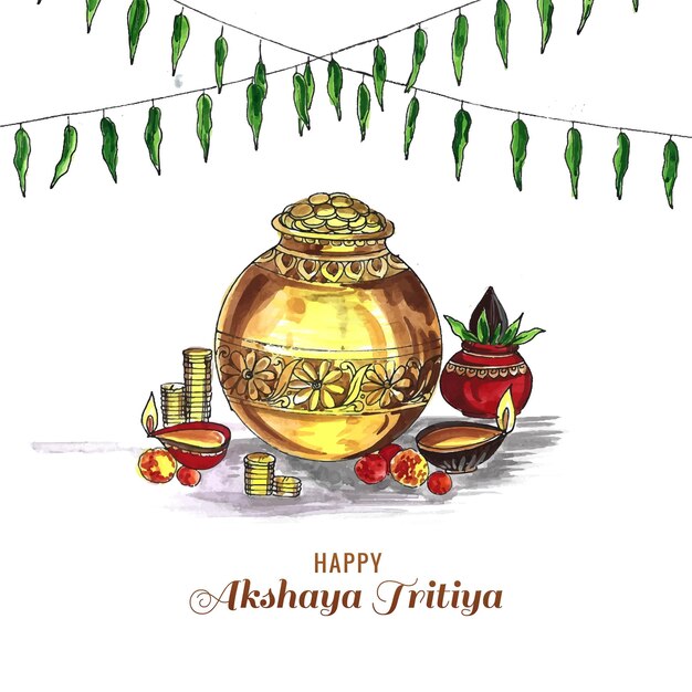 Indyjski festiwal religijny akshaya tritiya ilustracja tła