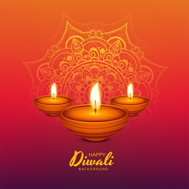 Indyjski Festiwal Religijny Tło Karty Lamp Diwali