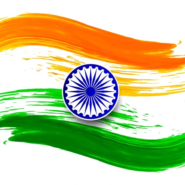 Bezpłatny wektor indyjski flaga motywu tła akwarela