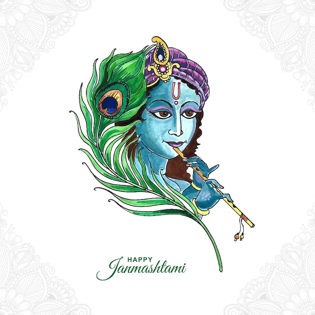 Indyjski hinduski festiwal janmashtami celebracja karta tło