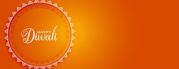 Indyjski styl szczęśliwy diwali pomarańczowy sztandar