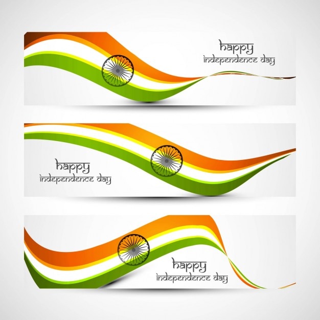 Bezpłatny wektor indyjski zestaw flag nagłówka