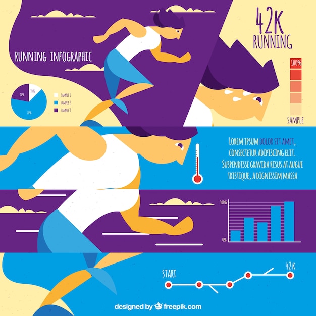 Bezpłatny wektor infografika dla biegaczy fun