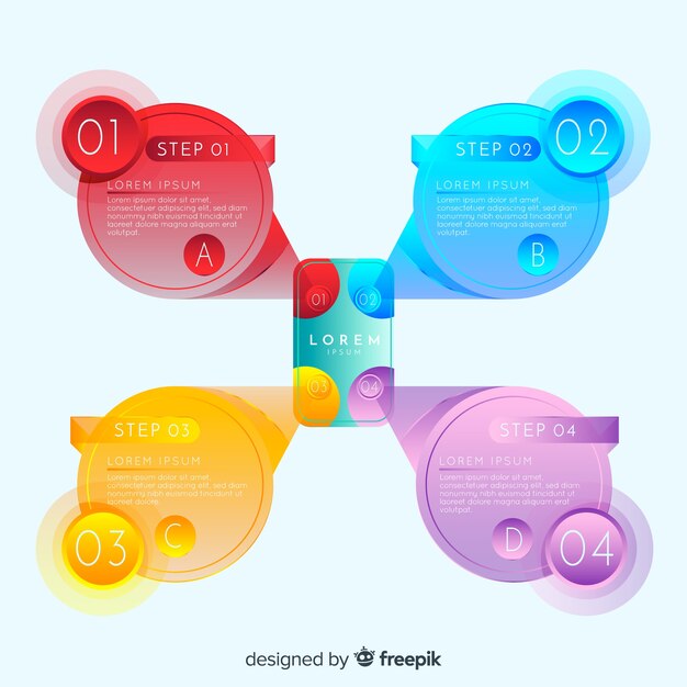 Infografika Kroki W Stylu Gradientu