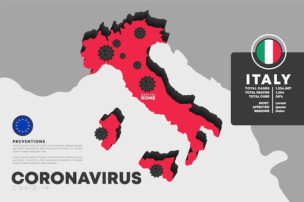 Infografika Mapa Kraju Koronawirusa