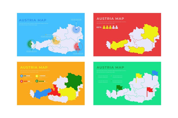 Bezpłatny plik Wektor infografika mapy austrii rysowane ręcznie