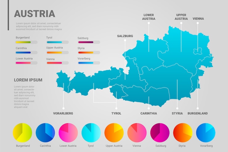 Bezpłatny plik Wektor infografika mapy gradientu austrii