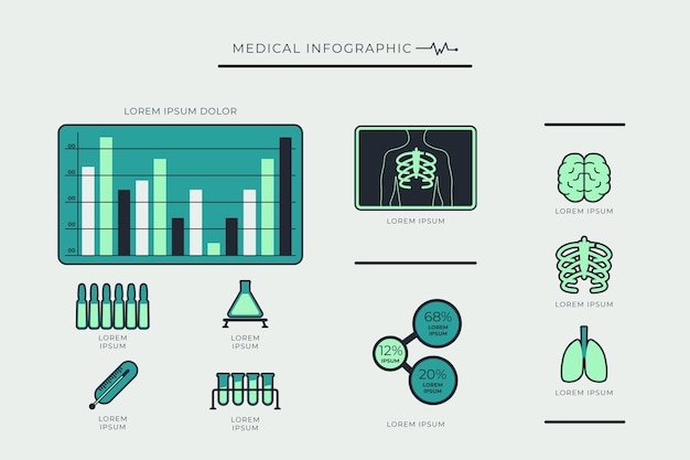Bezpłatny wektor infografika medyczna opieka zdrowotna