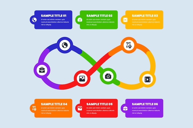 Bezpłatny wektor infografika pętli nieskończoności