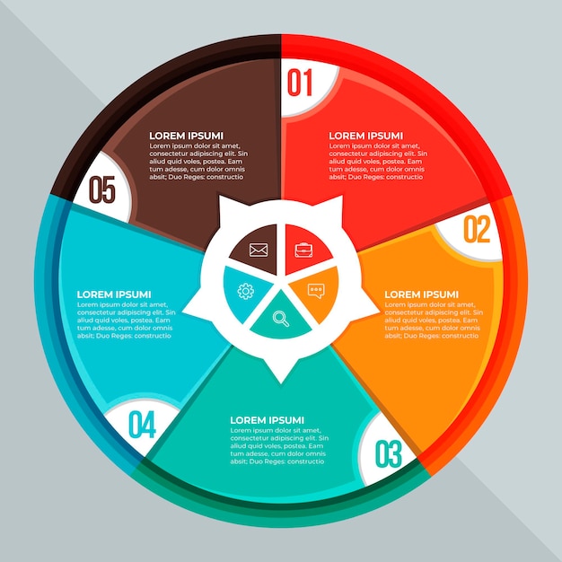 Bezpłatny wektor infografika płaski okrągły schemat