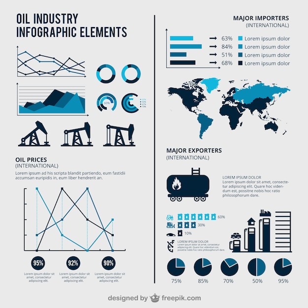 Bezpłatny wektor infografika przemysł naftowy
