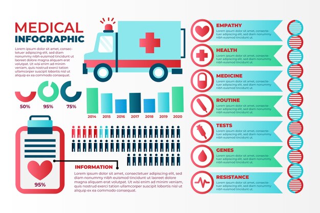 Infografika szablon zdrowia medycznego