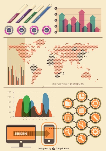 Bezpłatny wektor infografika zabytkowe projektu