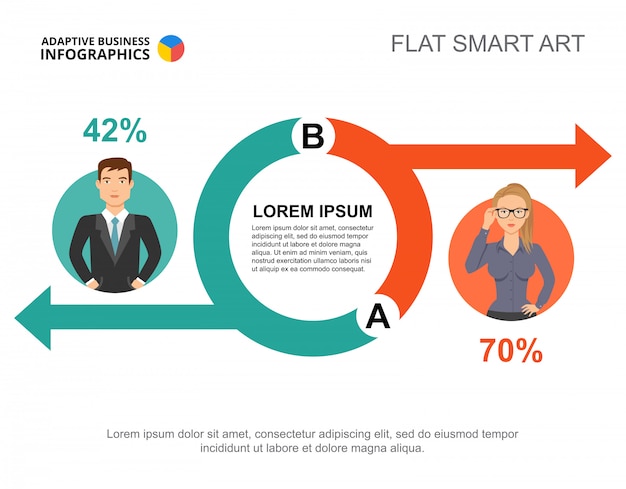 Infografiki Biznesu Z Kręgu Wykresu I Ikony Biznesmeni.