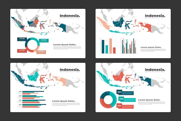 Infografiki Mapy Indonezji