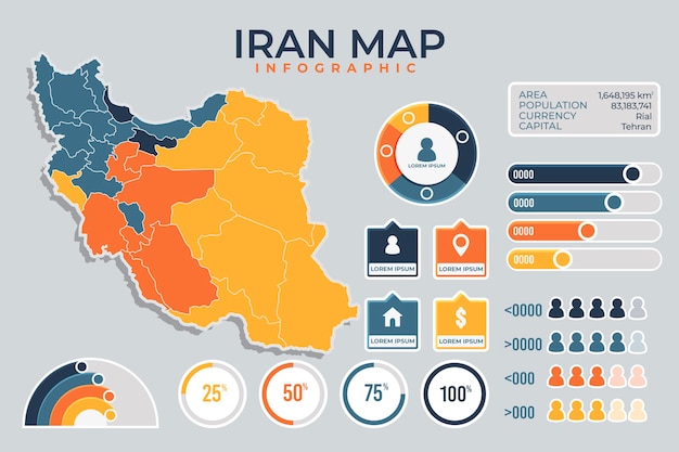 Infografiki Mapy Iranu