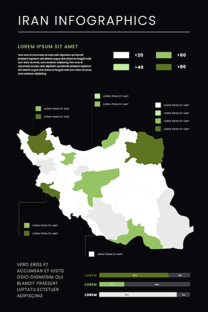 Infografiki Płaskiej Mapy Iranu